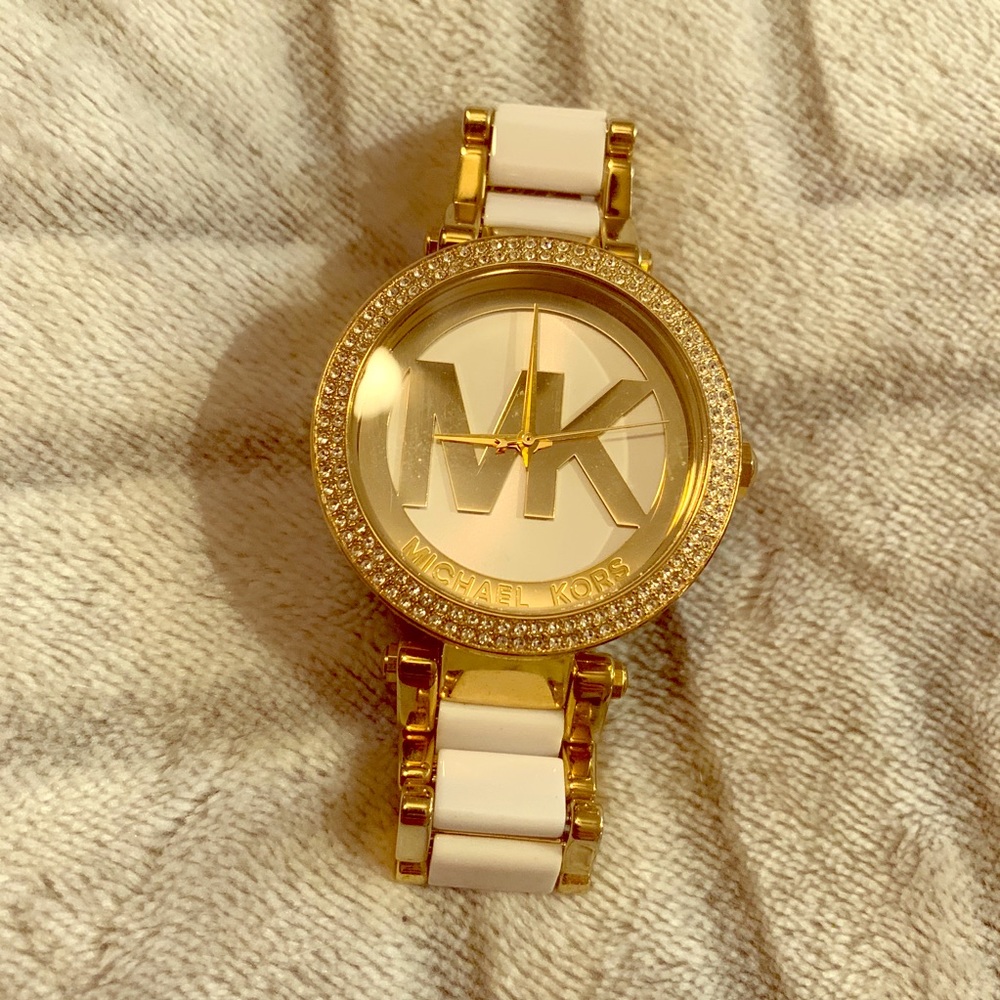 White and Gold Michael Kors Watch